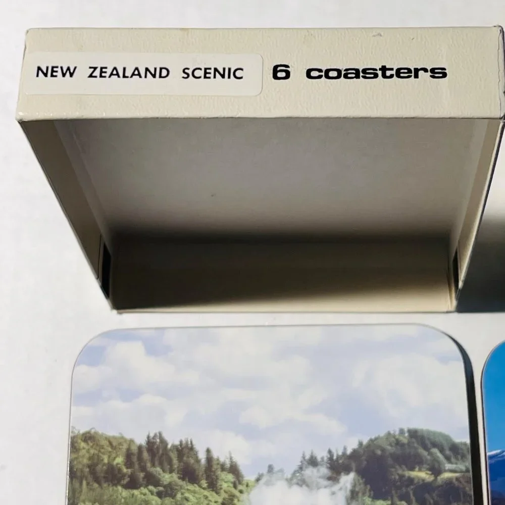 Jason Coasters New Zealand Set of 6 Mats National Parks Falls Photo Cork Back